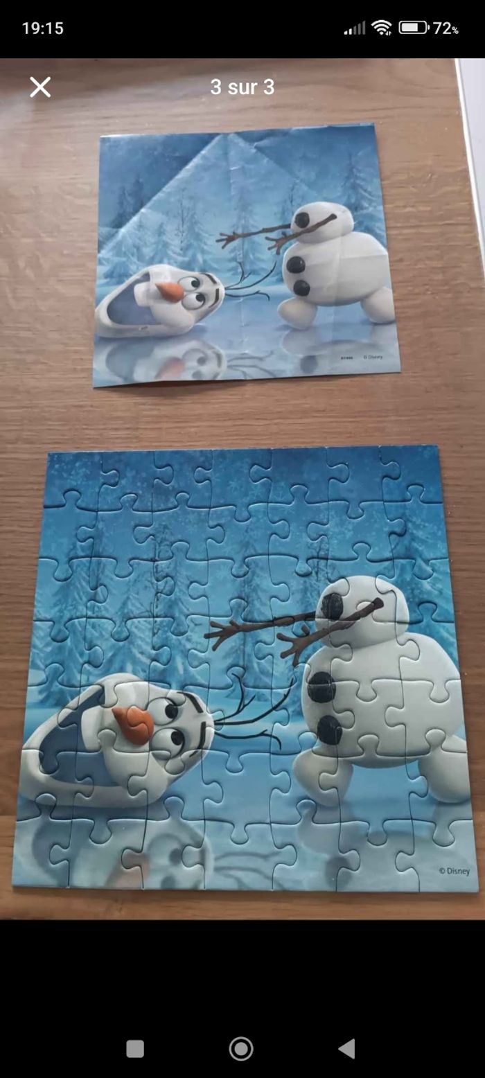 Lot puzzles reine des neiges - photo numéro 3