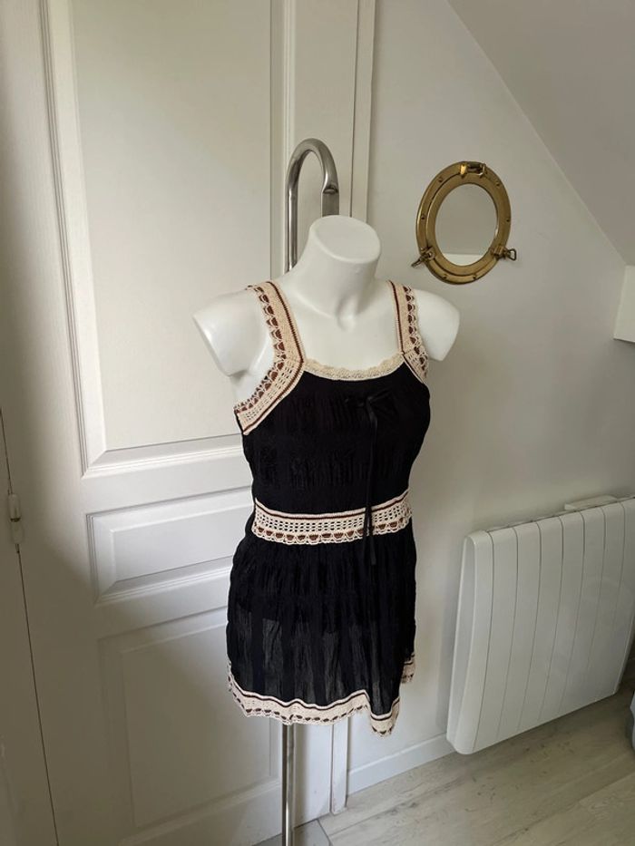 Tunique noir et beige