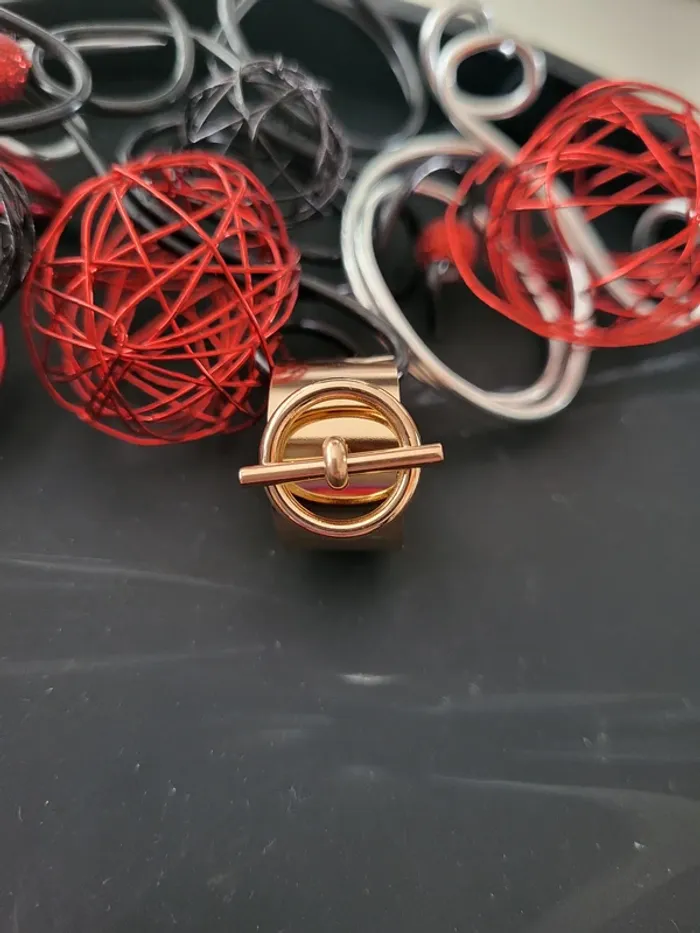 Bague ajustable acier inoxydable Hip-hop Dorée rose - photo numéro 7
