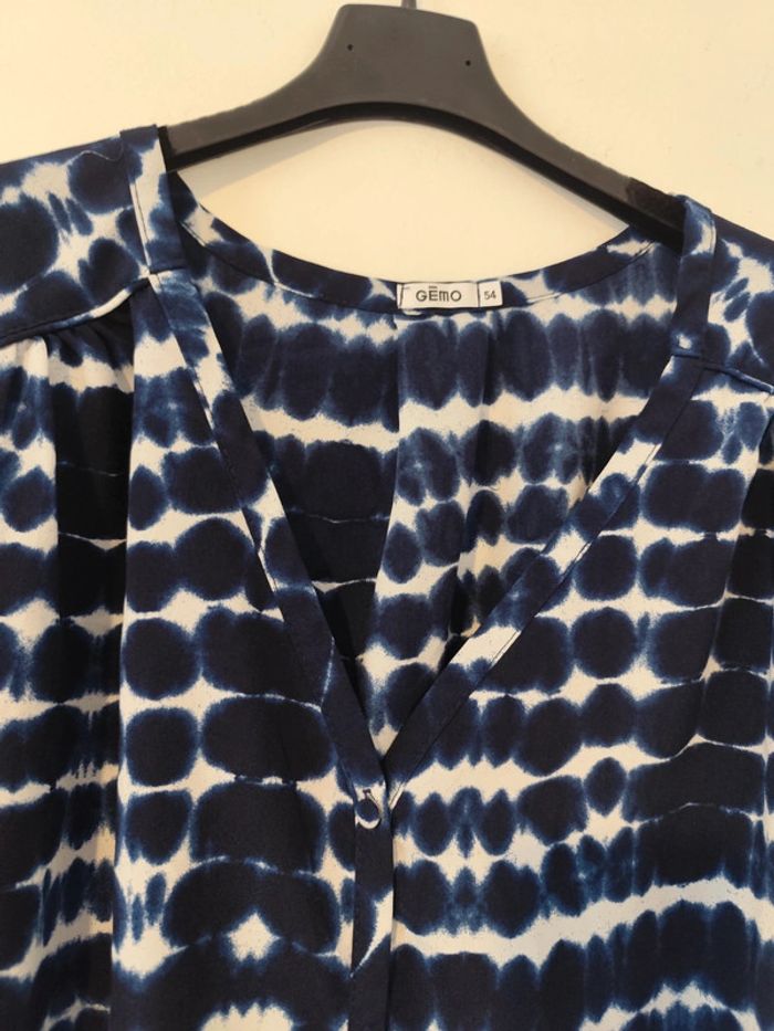 Chemise bleue marine et blanche taille 54 Gémo - photo numéro 3