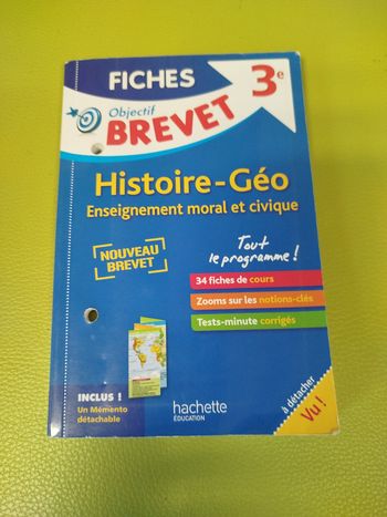 Fiche objectif brevet 3e histoire-géo