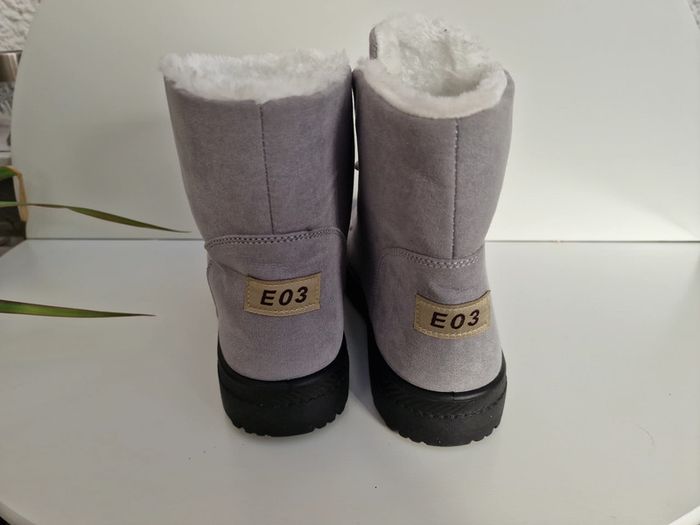 Bottines Grises Fourrure Blanche - photo numéro 6