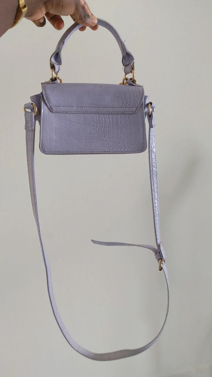 Sac à main bandoulière chêne doré violet lilas - photo numéro 2