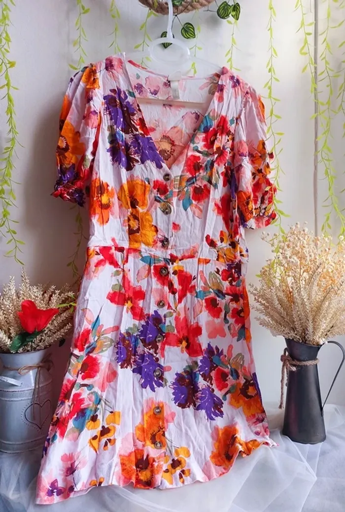 Robe d'été H&M – M – Blanc Fleuri – État : Excellent