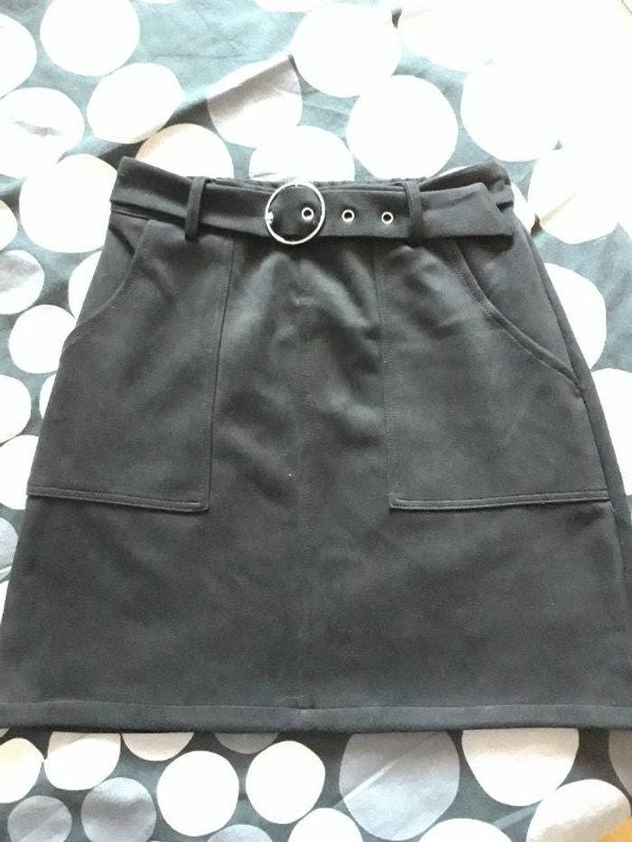 Jupe courte suédine noire S