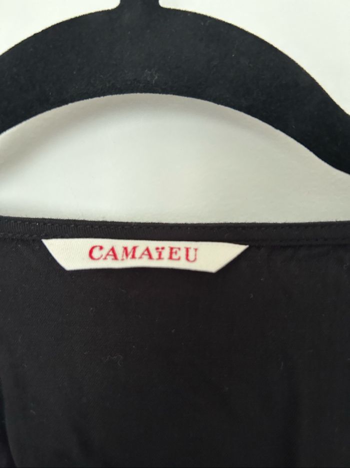 Robe noire manches courtes décolleté zippé avec poches Camaïeu 36 - photo numéro 4