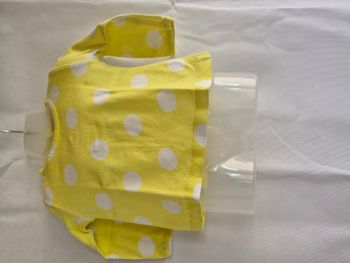 🌷Tee-shirt manches longues bébé fille Tissaia 3 mois Jaune et blanc