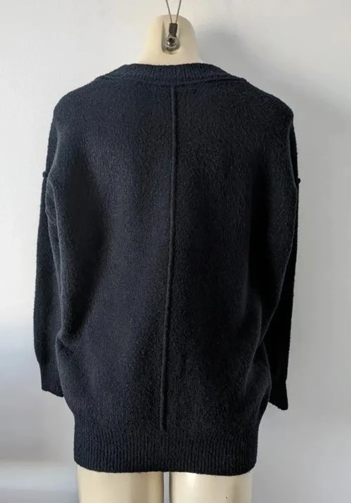 Pull marine en laine - Le Temps des Cerises - taille 46 - photo numéro 3