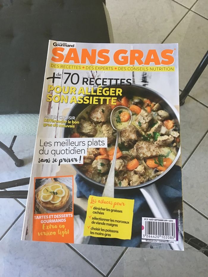 Livre de cuisine sans gras
