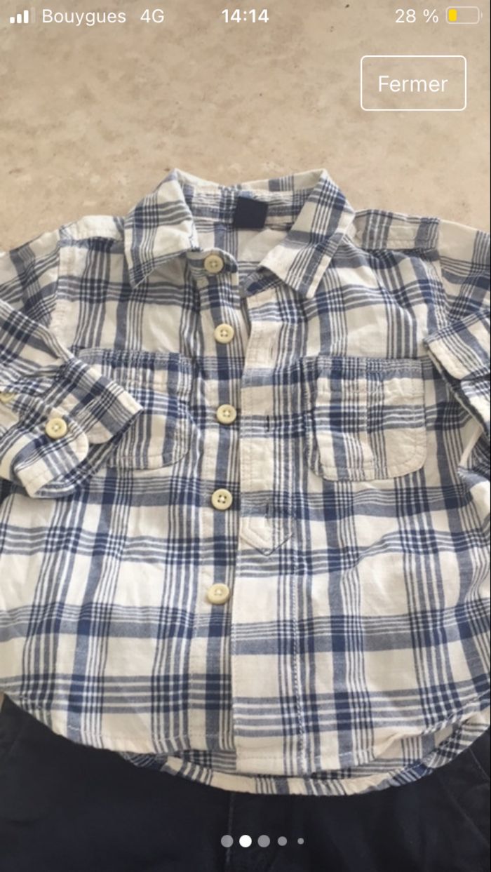 Ensemble chemise short baby Gap 6/9 mois - photo numéro 2