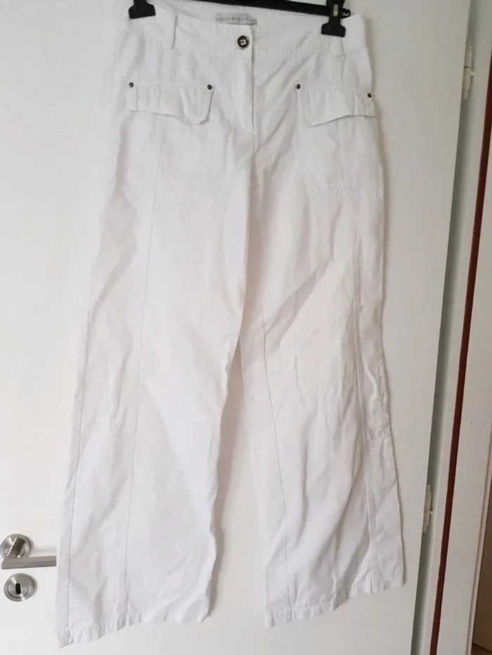 Pantalon large blanc, taille 42