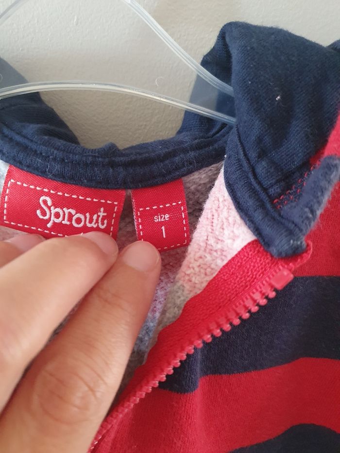 Sweat à capuche zippé 12 18 mois sprout - photo numéro 2