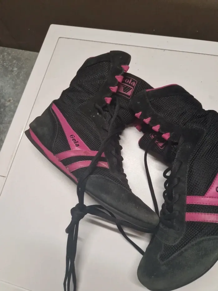 Basket gola vintage montante noir et rose taille 39 - photo numéro 3