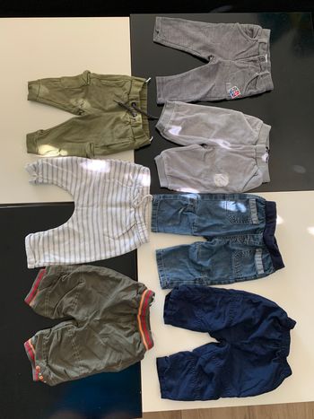 Lot de 7 pantalons joggings 6 mois rayure grise