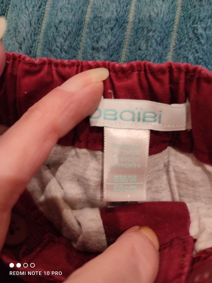 Pantalon fille rouge 6 mois - photo numéro 2