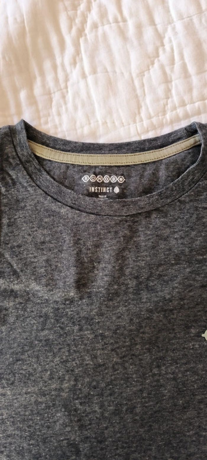 T-shirt bonobo parfait état kaki et vert foncé M - photo numéro 3