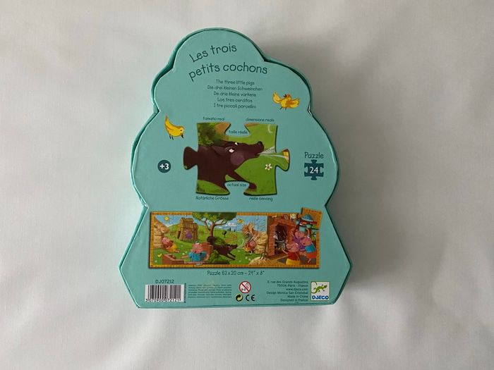 Puzzle Les trois petits cochons 24 pièces djeco - photo numéro 3