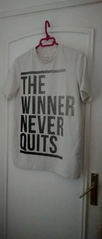 Tee-shirt blanc the winner homme xs bershka