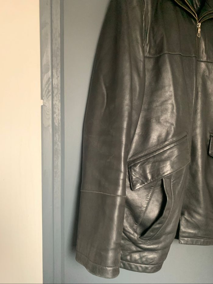 Manteau cuir noir taille 50 devred - photo numéro 3