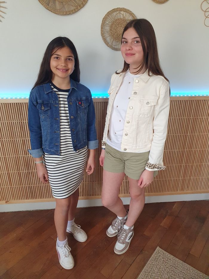 Veste en jean écru Bichette léopard Taille 8 ans - photo numéro 5