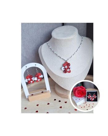 Parure bijoux quilling St Valentin