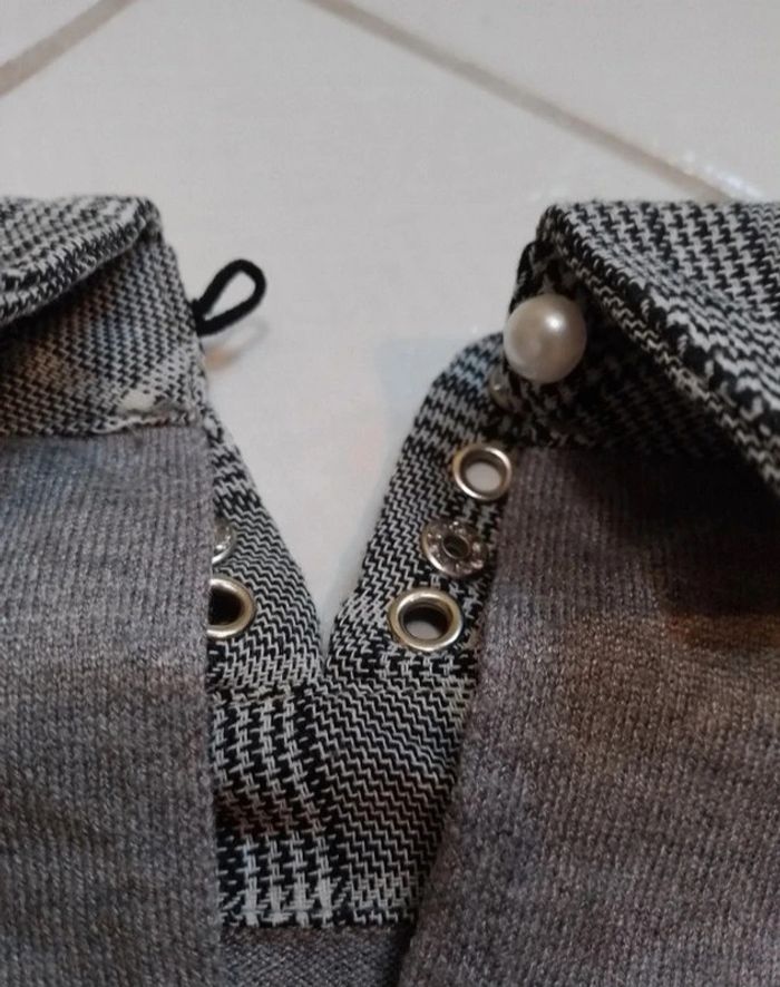 Pull femme col claudine gris - photo numéro 12