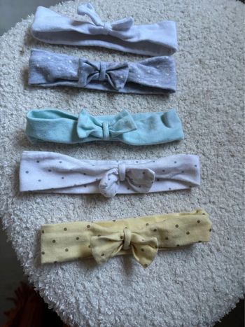 Lot de 5 Bandeaus bébé 0/6mois