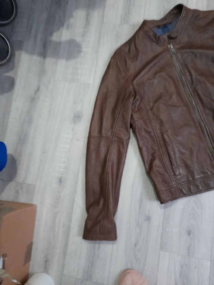 Veste en cuir marron - photo numéro 3