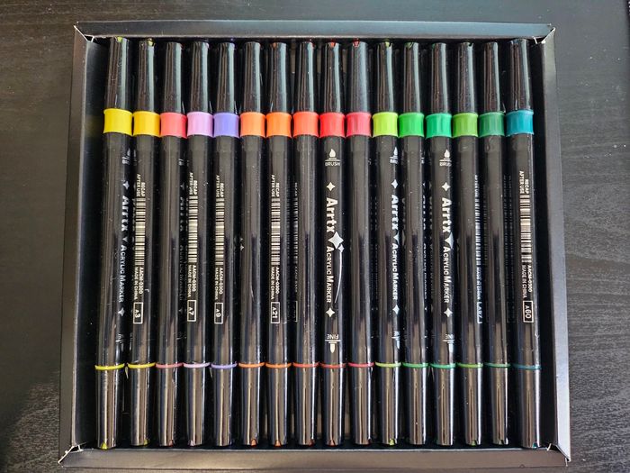Arrtx marqueurs acryliques double pointe set de 32 - photo numéro 3
