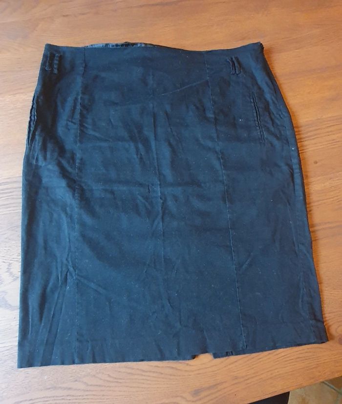 Jupe droite noire Camaïeu