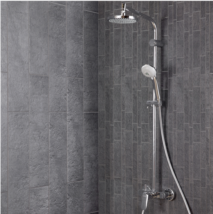 🖤 Mosaïque Vestige - Grès Cérame Effet Pierre Noir (30 x 30 cm)