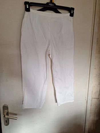 Pantacourt coton 38 blanc