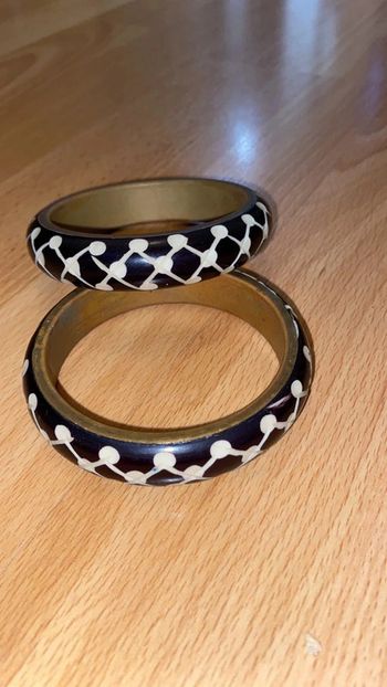 Bracelets x 2 hippie original black and white