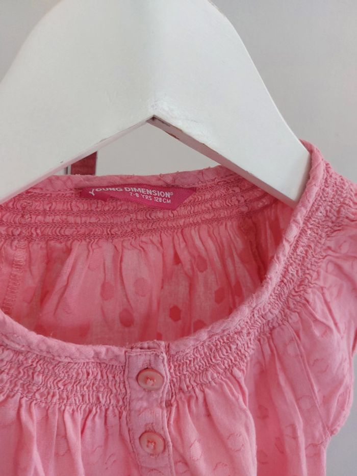 T-shirt manches courtes rose blouse été 8 ans - photo numéro 2