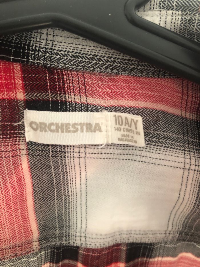 Chemise à carreaux orchestra rouge blanche enfant - photo numéro 3