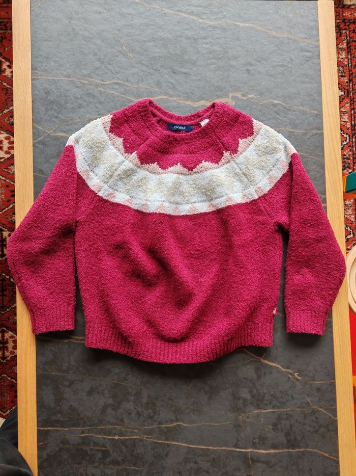 Pull d'hiver prune Okaïdi 6 ans