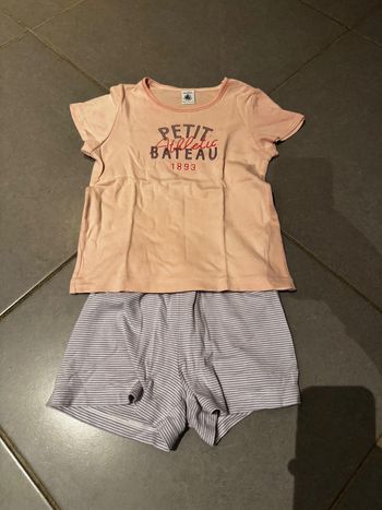 Pyjama 2 pièces - Petit Bateau - Athletic 1893 - Rose, blanc, violet & rose - 5 ans