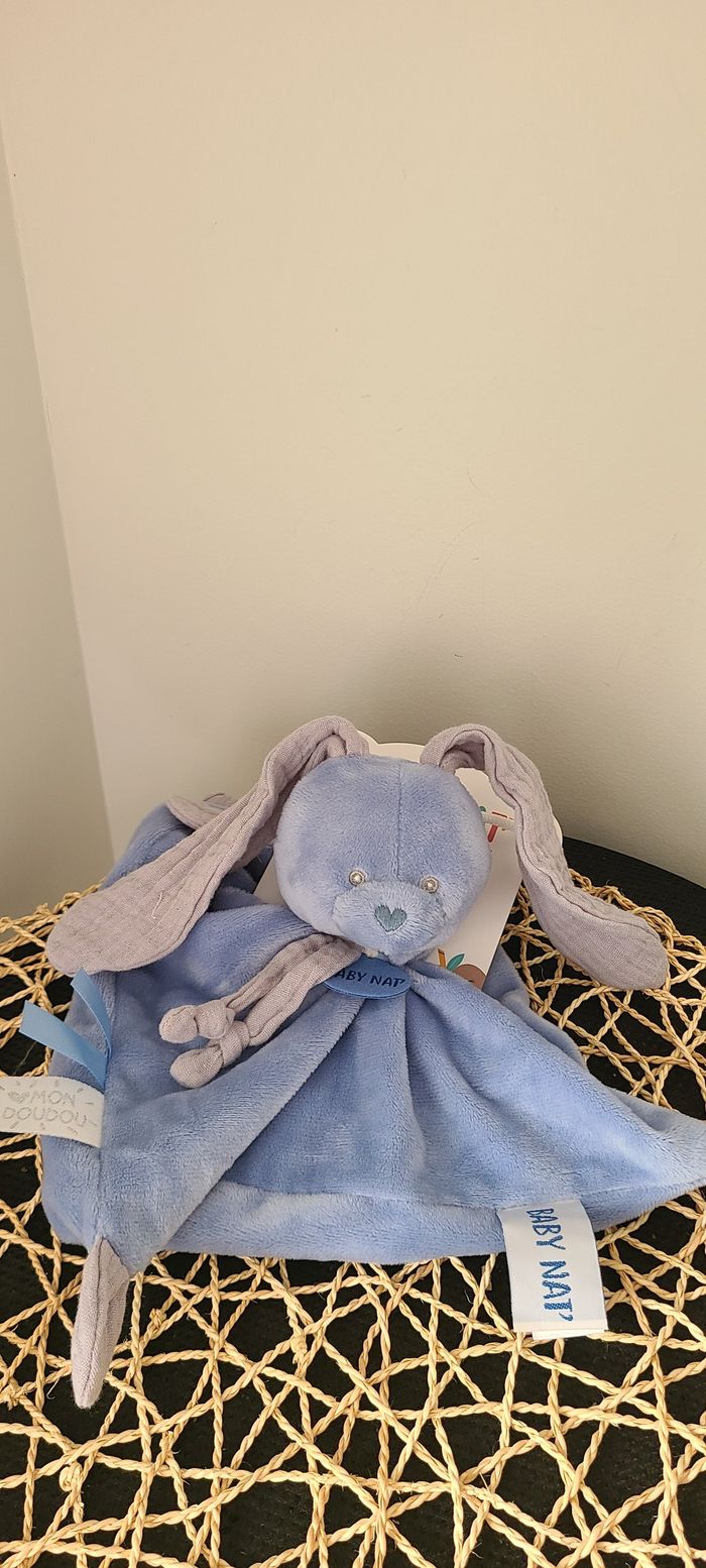 Doudou plat lapin - Baby Nat' Bleu