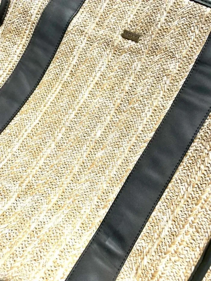 Sac Roxy en paille et coton avec poche isotherme - photo numéro 4