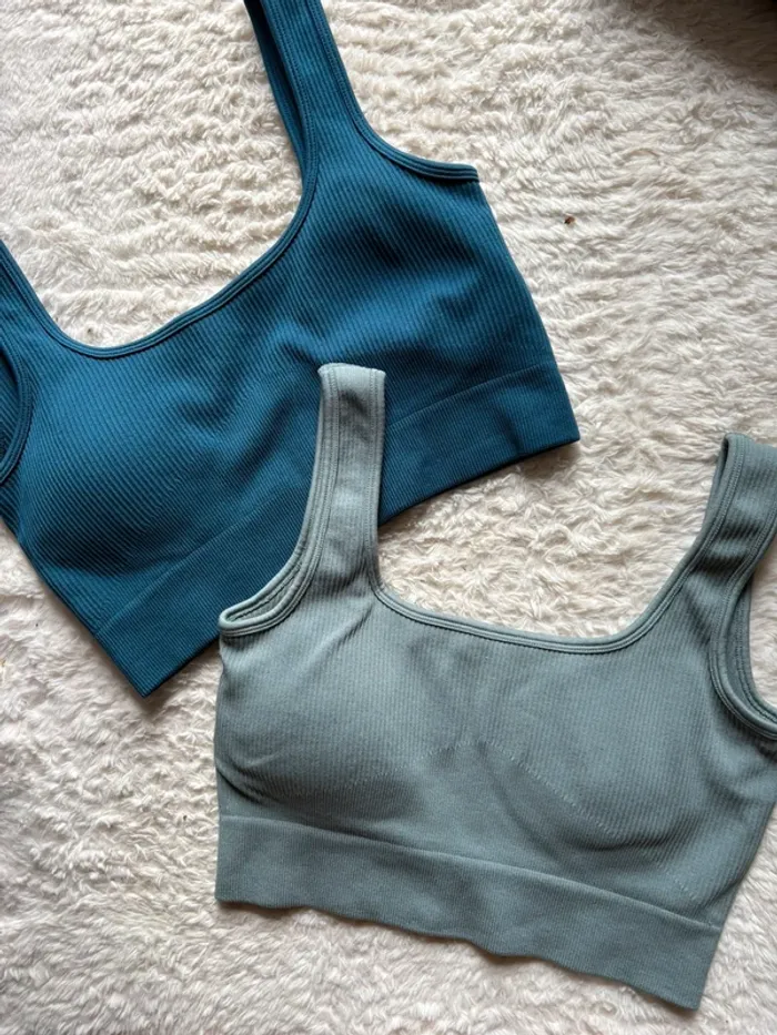 Lot de 2 brassières - bleu et verte
