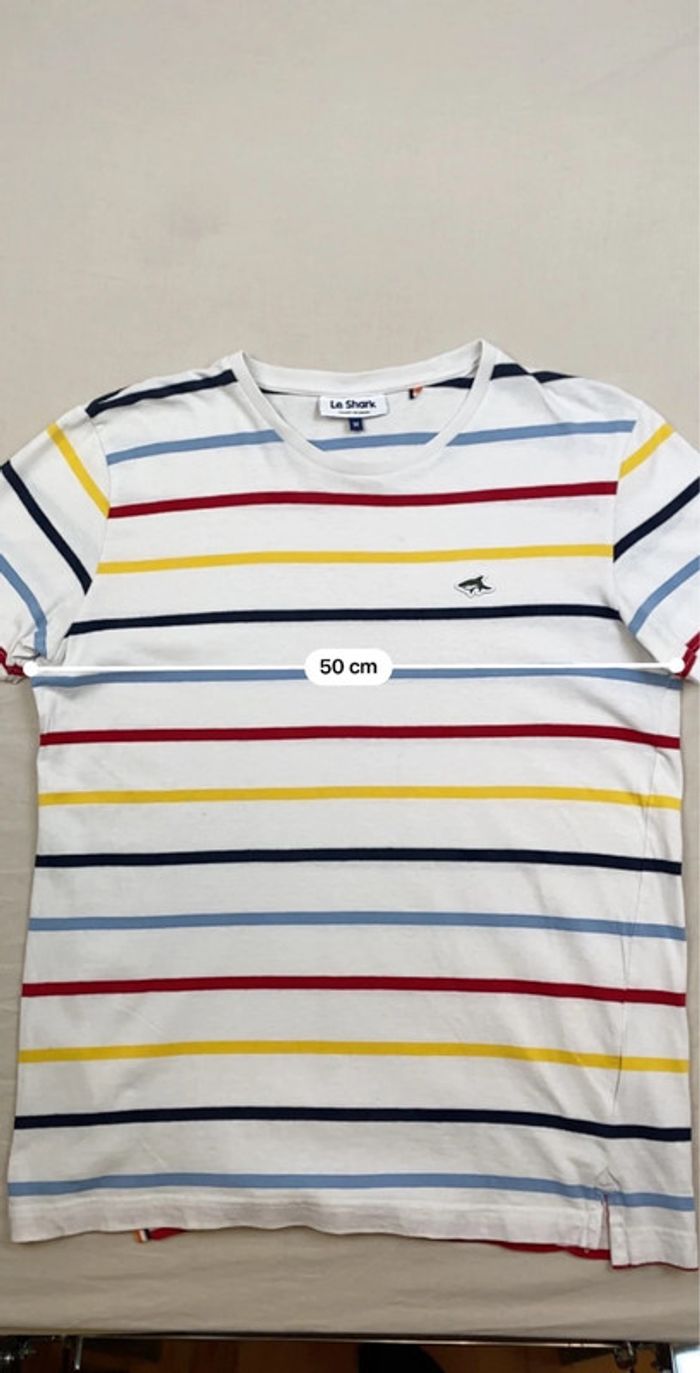 T-shirt à rayures, Le Shark, Blanc Multicolore, M, Homme (655) - photo numéro 4