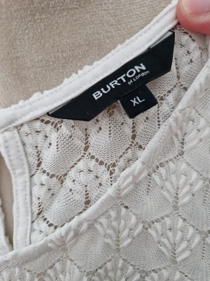 Haut en dentelle burton blanc creme xl - photo numéro 5
