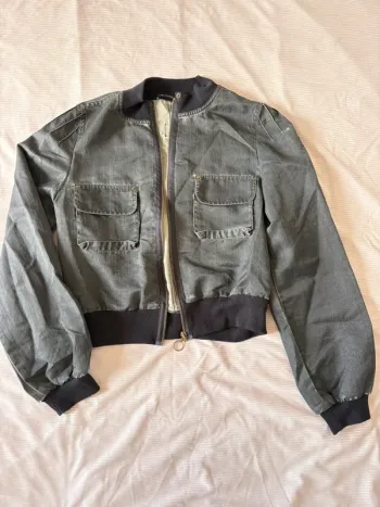 Veste légère Cop Copine grise effet usé/noir – Taille 36