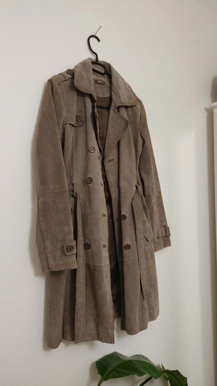 Manteau long en cuir daim - photo numéro 3