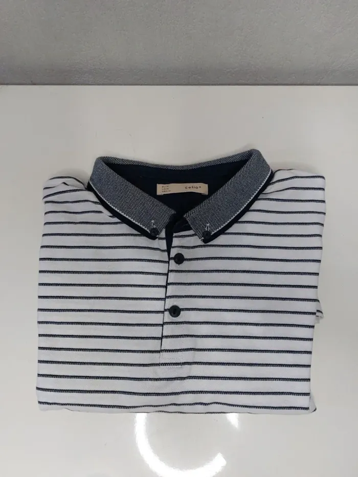 Polo blanc a rayure "Celio" - photo numéro 3