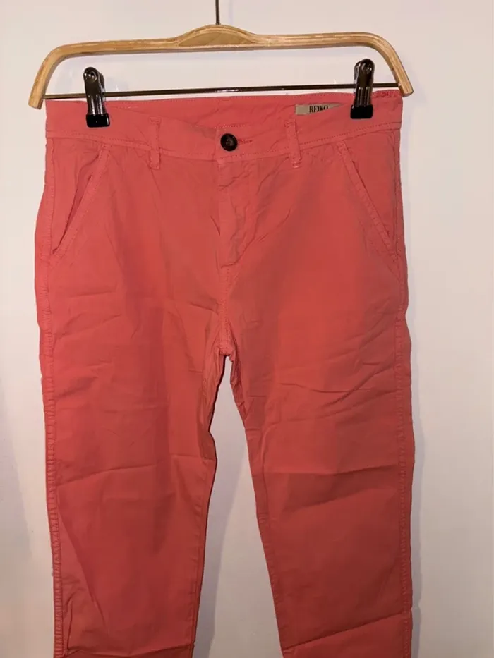 Pantalon rose corail femme Reiko taille 34 en très bon état - photo numéro 5
