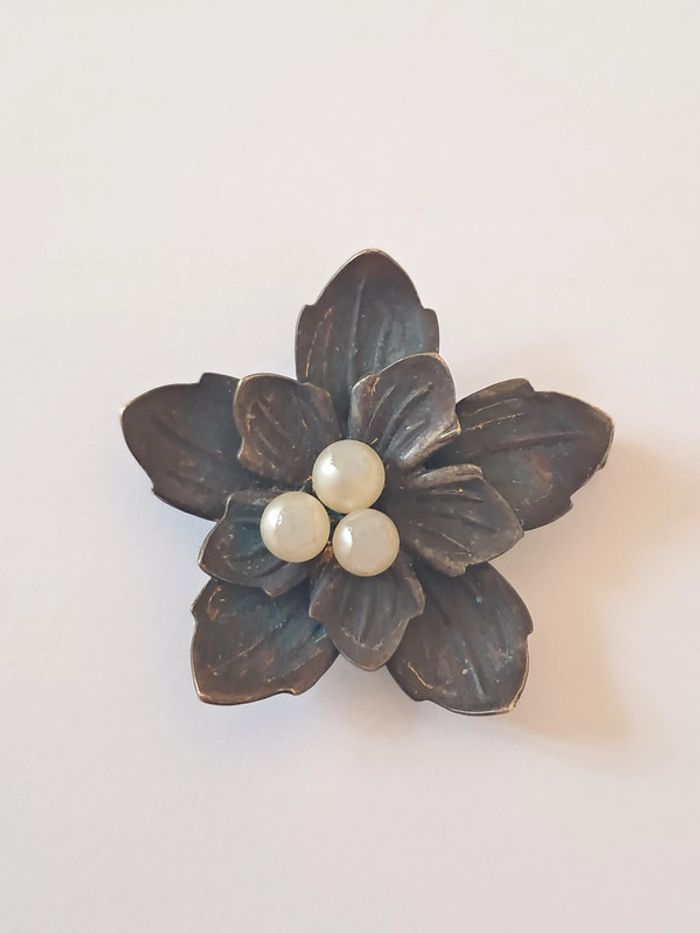 Broche ancienne fleur - photo numéro 2