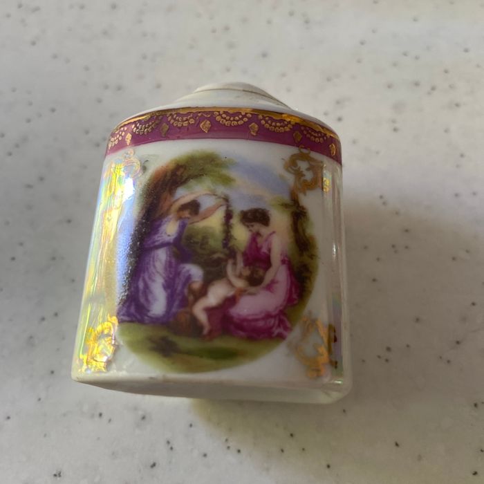 Ancienne salière poivrière porcelaine - photo numéro 3