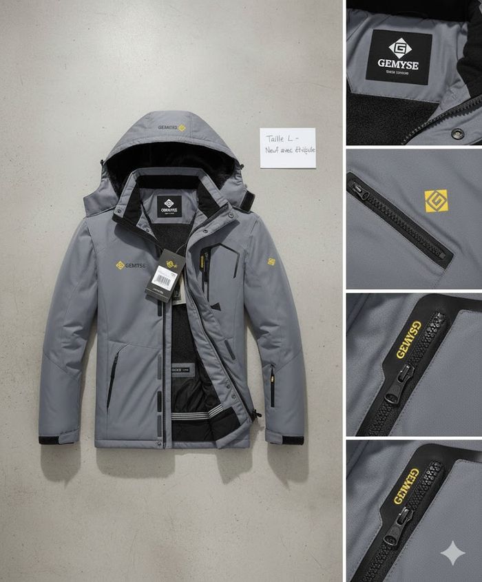 [NEUF] Gemyse Veste de Ski Imperméable - Manteau d'hiver en Polaire - Coupe-Vent avec Capuche - photo numéro 5