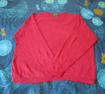 Pull homme col rond Woolrich 100% coton Taille 2XL XXL Rouge (P111)